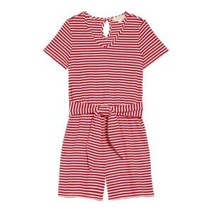 Walking On Sunshine Kids' Stripe Ribbed Tie Front Romper
